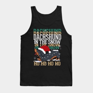 Dachshund in the snow Ho Ho Ho Ho Tank Top